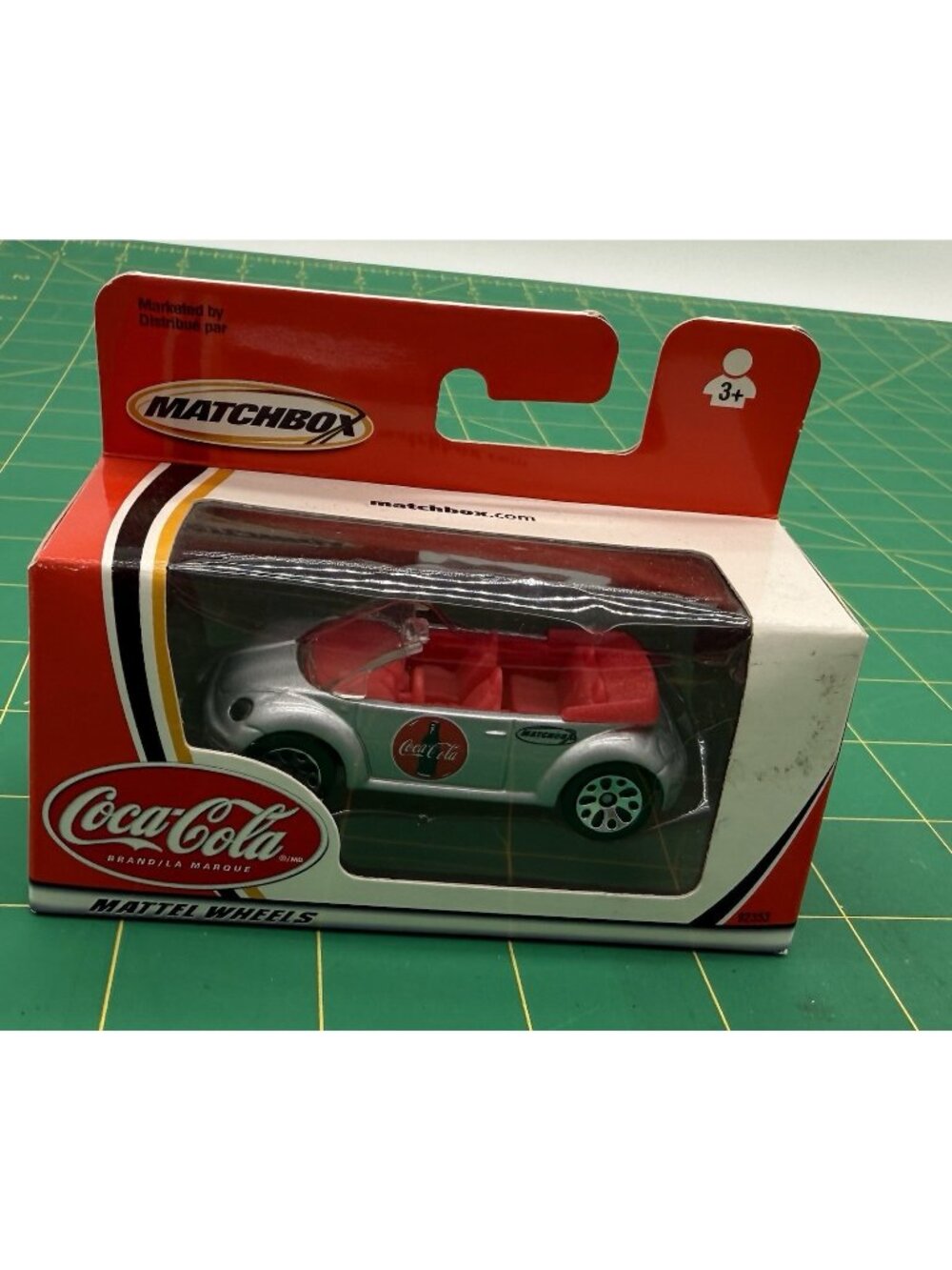 Vtg Matchbox Coca Cola Coke VW Volkswagen Concept 1 Beetle Convertible Silver